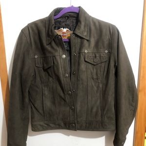 NWOT Harley Davidson brown genuine leather (suede type) woman’s Jacket